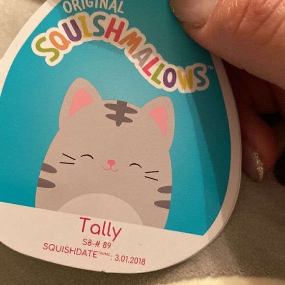 Kellytoy 2018 Squishmallow 8” Tally the Grey Tabby Cat Plush - Picture 3 of 7